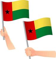 Guinea-Bissau flag in hand icon vector