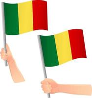 Mali flag in hand icon vector