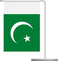 Pakistan flag on pole icon vector