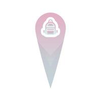 backpack location logo gradient design template icon vector