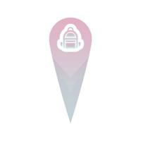 backpack location logo gradient design template icon vector