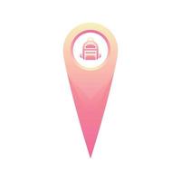 backpack location logo gradient design template icon vector