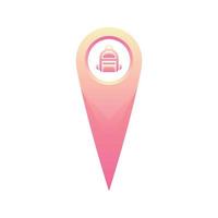 backpack location logo gradient design template icon vector