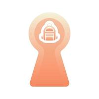 backpack keyhole logo gradient design template icon vector