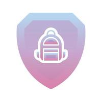 backpack shield logo gradient design template icon vector