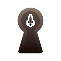 rocket keyhole logo gradient design template icon element vector