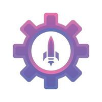rocket gear logo gradient design template icon element vector
