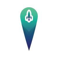 rocket location logo gradient design template icon element vector