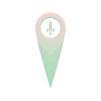 rocket location logo gradient design template icon element vector