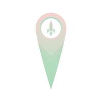 rocket location logo gradient design template icon element vector