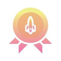 rocket medal logo gradient design template icon element vector