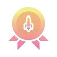 rocket medal logo gradient design template icon element vector