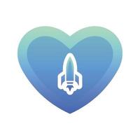 rocket love logo gradient design template icon element vector