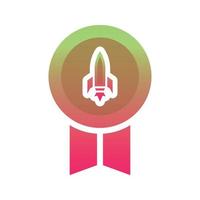 rocket medal logo gradient design template icon element vector