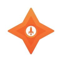 rocket shuriken logo gradient design template icon element vector