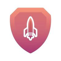 rocket shield logo gradient design template icon element vector