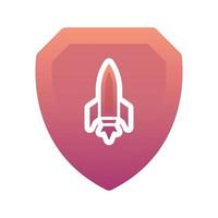 rocket shield logo gradient design template icon element vector