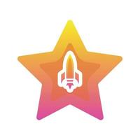 rocket star logo gradient design template icon element vector