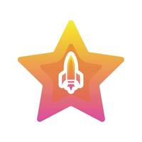 rocket star logo gradient design template icon element vector