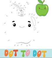 Dot to dot puzzle. Connect dots game. apple vector illustration