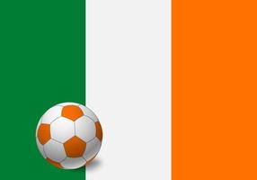 bandera de irlanda y balón de fútbol vector