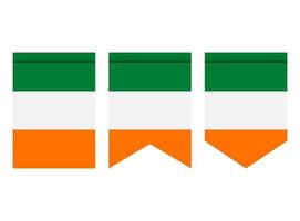 Bandera de Irlanda o banderín aislado sobre fondo blanco. icono de la bandera del banderín. vector