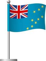 Tuvalu flag on pole icon vector