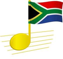 South Africa flag and musical note vector