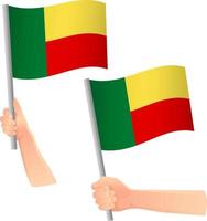 Benin flag in hand icon vector