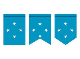 bandera de micronesia o banderín aislado sobre fondo blanco. icono de la bandera del banderín. vector