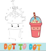 Dot to dot puzzle. Connect dots game. drink vector illustration