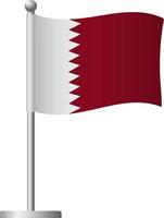 Qatar flag on pole icon vector