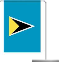 Saint Lucia flag on pole icon vector