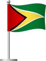 Guyana flag on pole icon vector