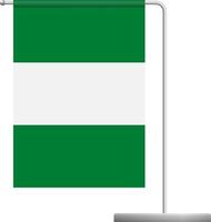 Nigeria flag on pole icon vector