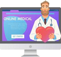 Online medicine concept vector