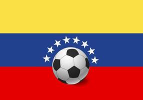 bandera de venezuela y balon de futbol vector