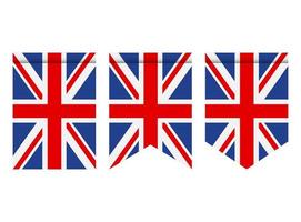 United Kingdom flag or pennant isolated on white background. Pennant flag icon. vector