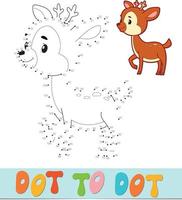 Dot to dot puzzle. Connect dots game. deer vector illustration