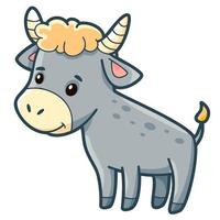 Cute bull cartoon vector