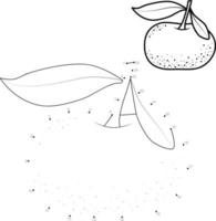 Dot to dot Christmas puzzle for children. Connect dots game. Christmas Fruit vector