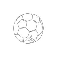 icono de juegos de fútbol de dibujo de una línea continua. símbolo de la pelota signo deportivo, emblema aislado sobre fondo blanco. estilo plano para aplicación de sitio web, logotipo. ilustración gráfica de vector de diseño de dibujo de una sola línea