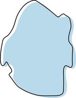 Stylized simple outline map of Swaziland icon. Blue sketch map of Swaziland vector illustration