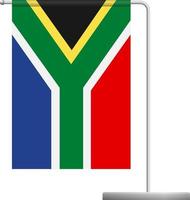 South Africa flag on pole icon vector