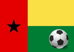 bandera de guinea-bissau y balón de fútbol vector