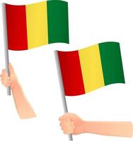 Guinea flag in hand icon vector