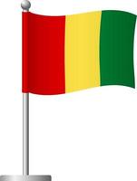 bandera de guinea en el icono del poste vector
