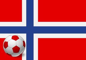 Norway flag and soccer ball vector