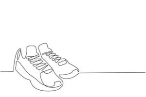 Single continuous line drawing basketball shoes. Basketball icon. Basketball boots. Sports inventory. For sport store ad, app pictogram, infographics. One line draw graphic design vector illustration