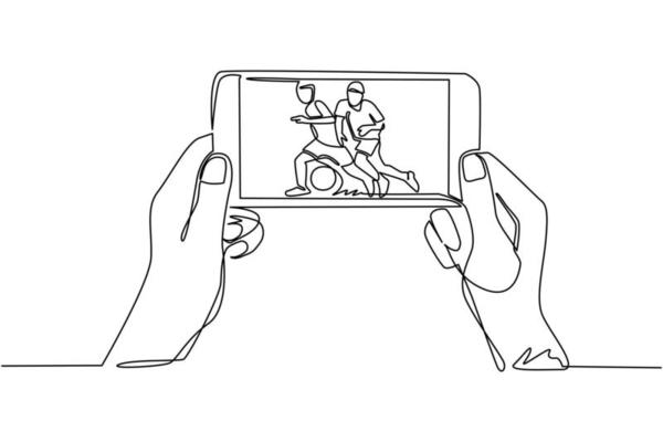 Single continuous line drawing smartphone connected with gamepad and playing  football games. Online football games. Smartphone applications. Mobile  football. One line draw design vector illustration 23863599 Vector Art at  Vecteezy